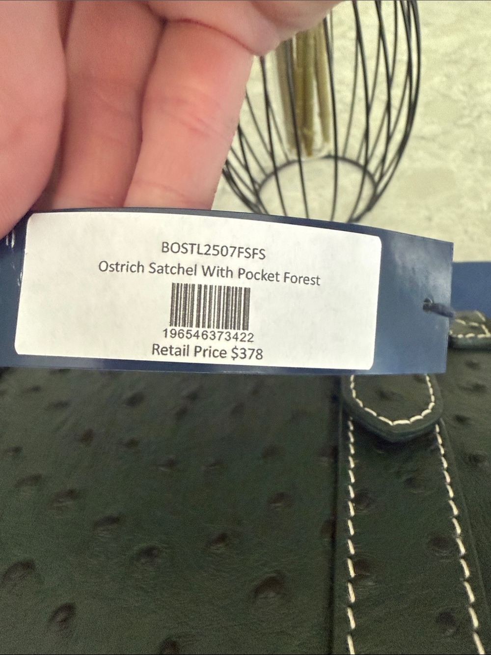 Dooney & Bourke forest Ostrich-Embossed Satchel - Picture 11 of 11